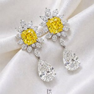 Imperial Citrine & Moissanite Drop Earrings
